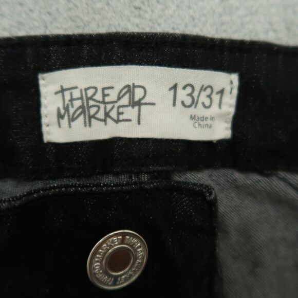 Thread Market  Jeans Junior's Size 13/31 Gray Mid-Rise Flare Denim 30" Inseam - Picture 9 of 16